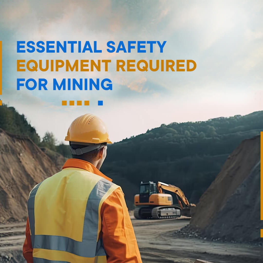 Miner wearing essential Personal Protective Equipment (PPE) including a helmet, goggles, gloves, and safety shoes, on Puzzolana.com.