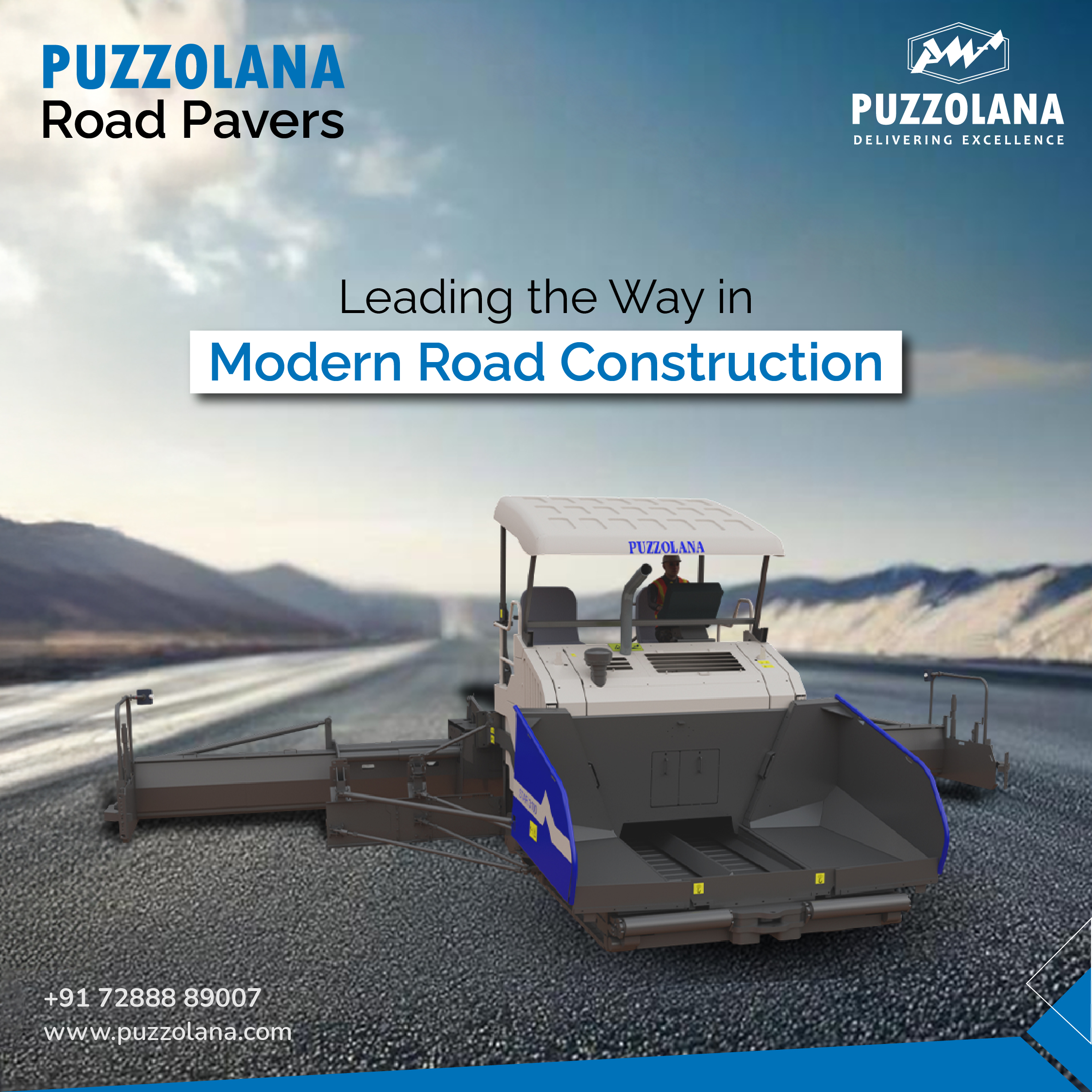 puzzolana road paver