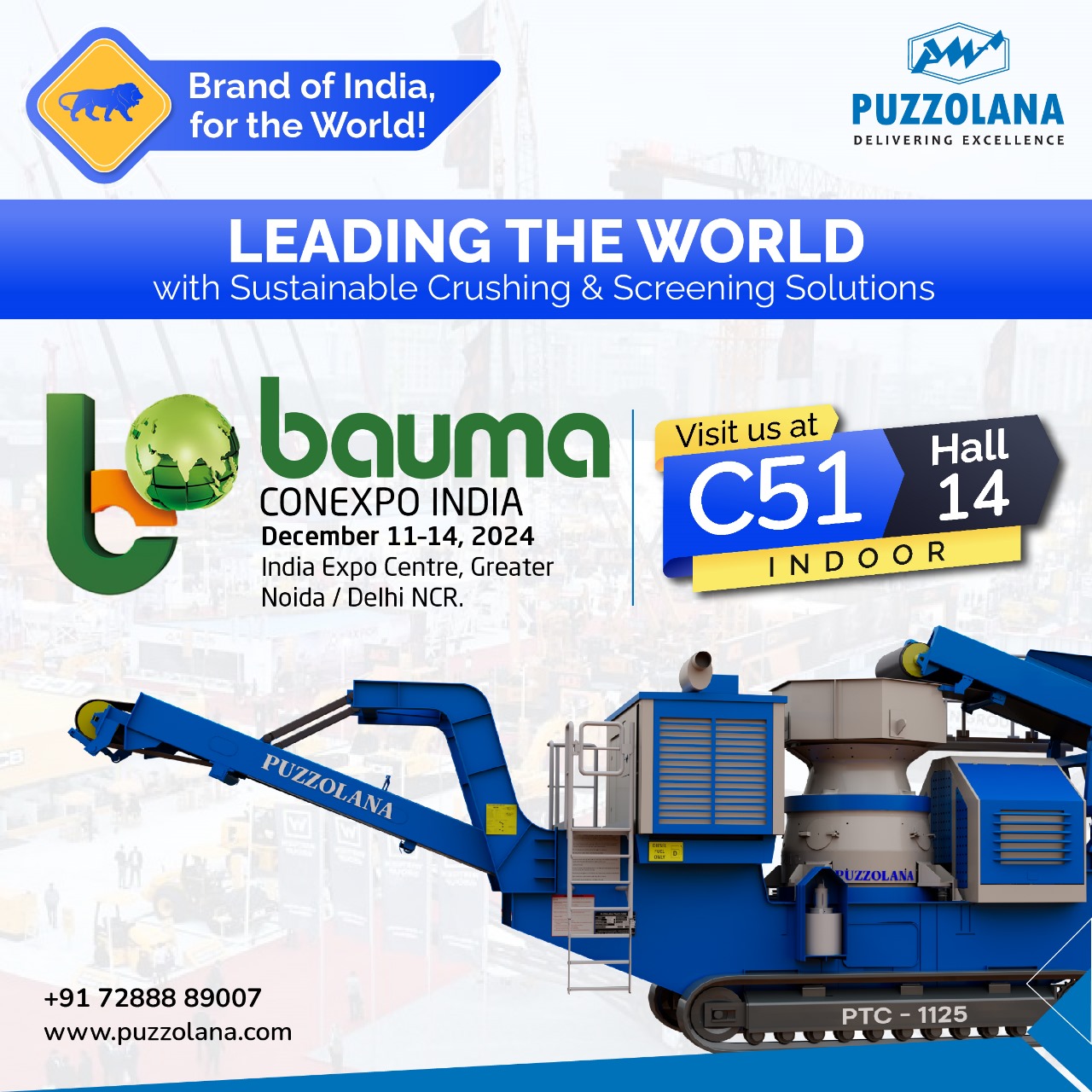 Puzzolana is proud to announce our participation in Bauma Conexpo 2024.