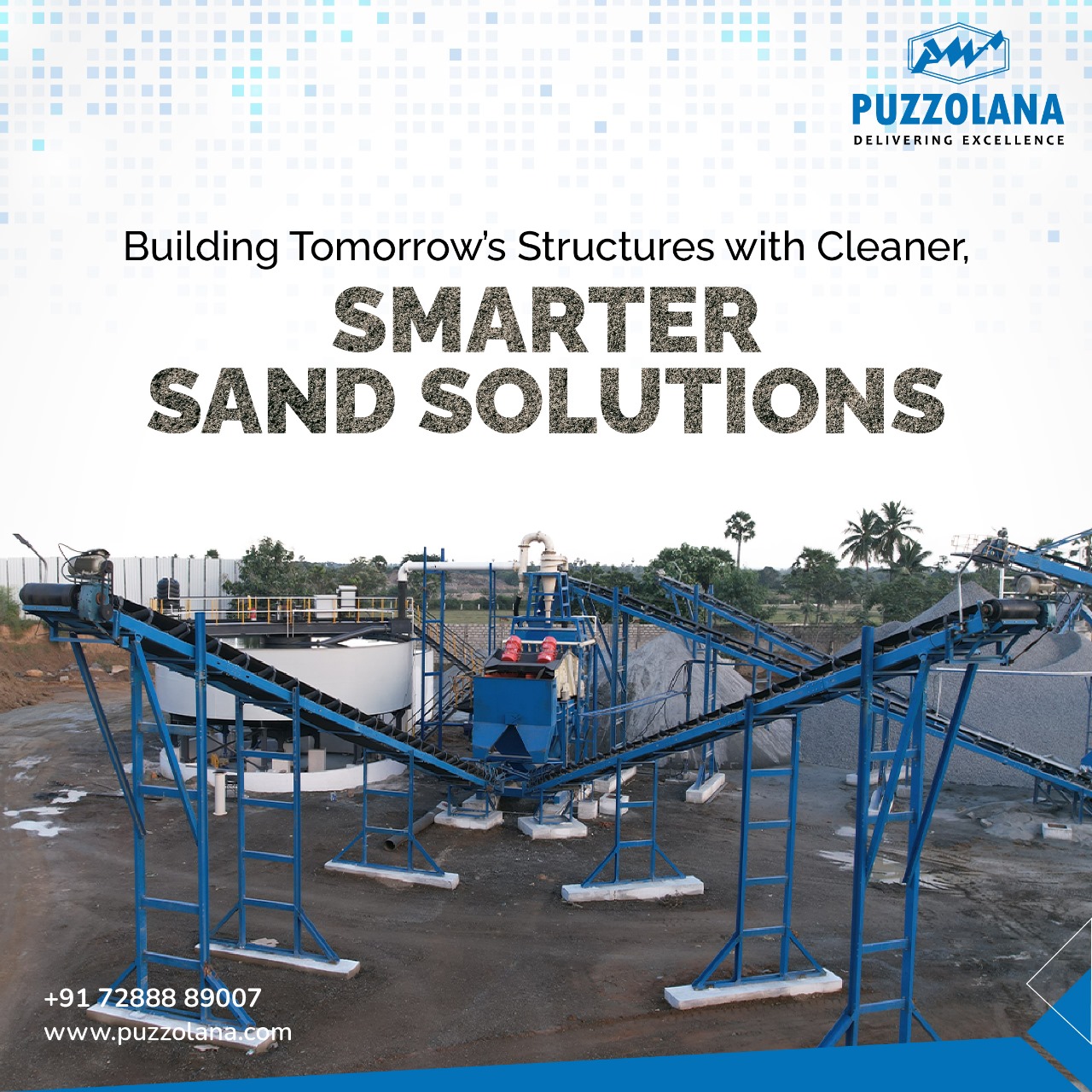 Puzzolana sand washing plant with hydrocyclone technology for superior sand quality