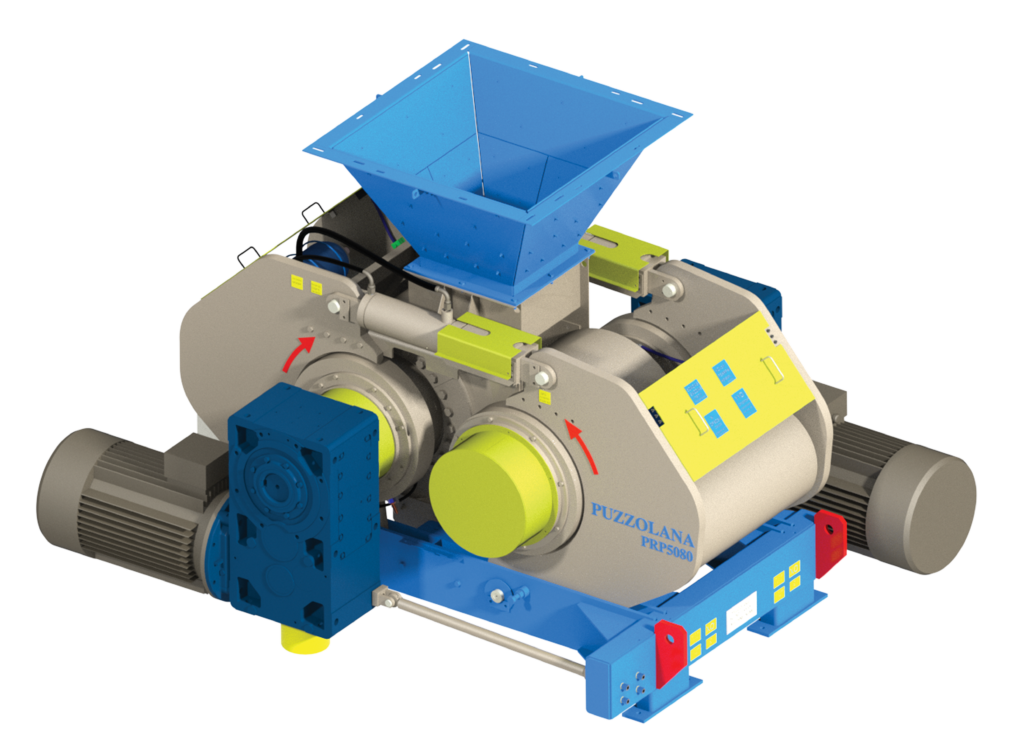 Puzzolana’s Roll Press, also known as a roller crusher