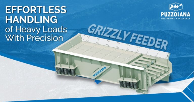 Puzzolana Grizzly Feeder handling large dump loads in a mining site