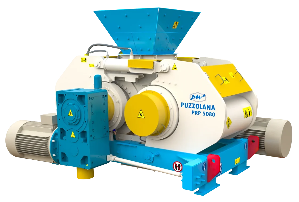 alt="Puzzolana Roll Press for high-pressure grinding in cement and mineral processing plants"